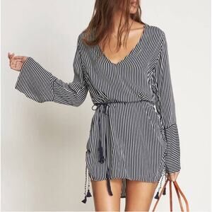 NWT Faithfull The Brand Neroli Beach Mini Dress Cap Maison Stripe Print Size 6